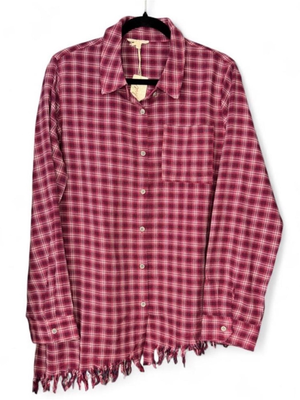 Mystree Pink Plaid Button-Down Shirt
